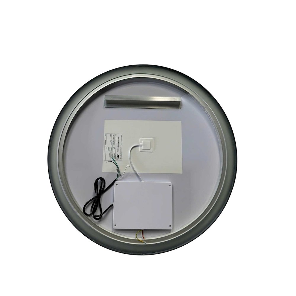 28 Round LED Front and Backlit Wall Mirror in Black. Picture 7