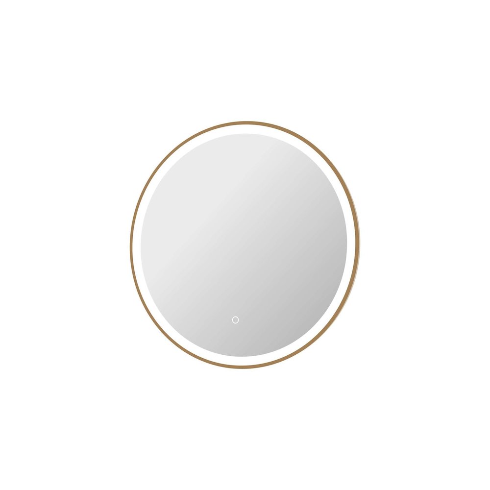 28 Round LED Front and Backlit Wall Mirror in Satin Gold. Picture 6