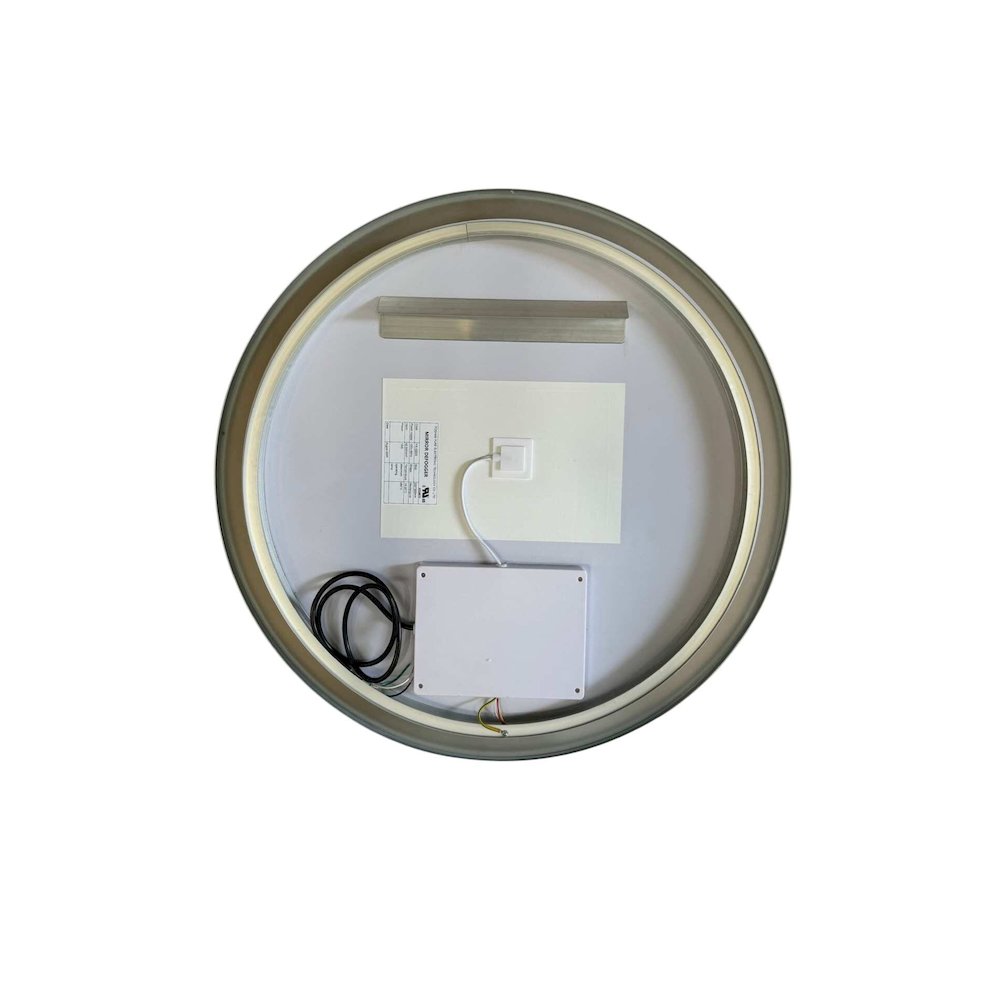 28 Round LED Front and Backlit Wall Mirror in Silver. Picture 7
