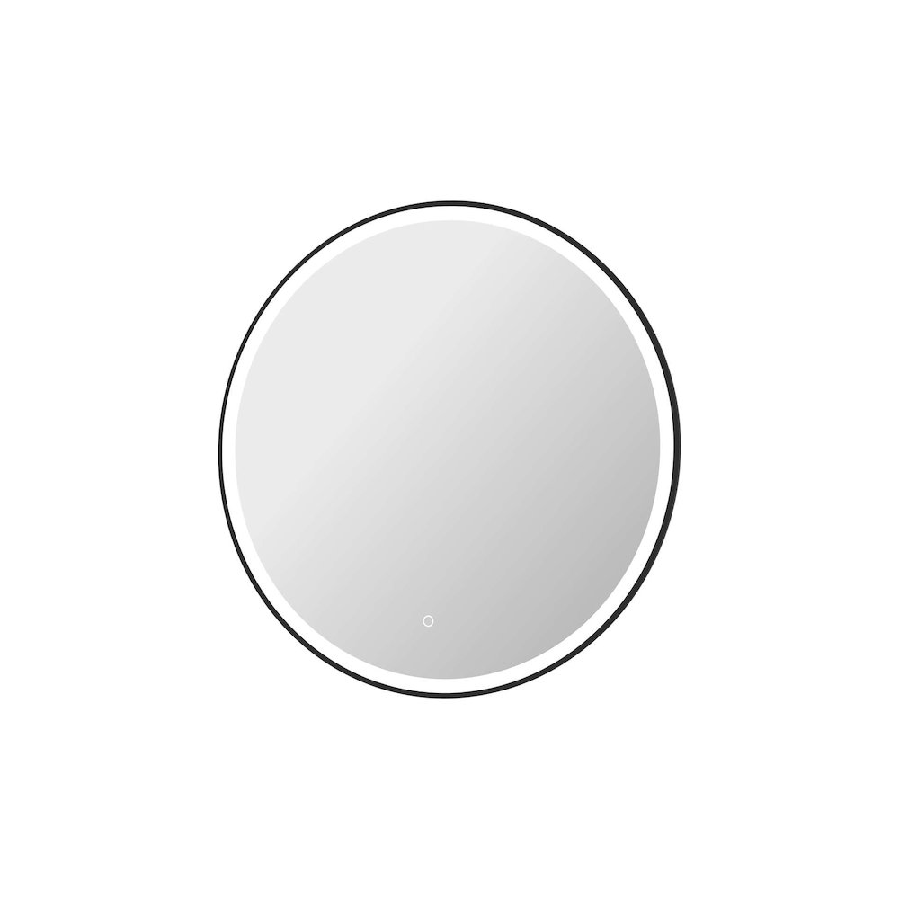 36 Round LED Front and Backlit Wall Mirror in Black. Picture 6