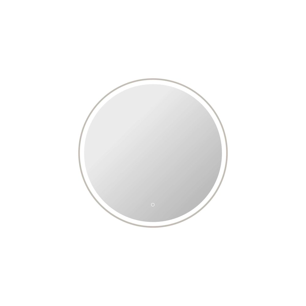 36 Round LED Front and Backlit Wall Mirror in Silver. Picture 1