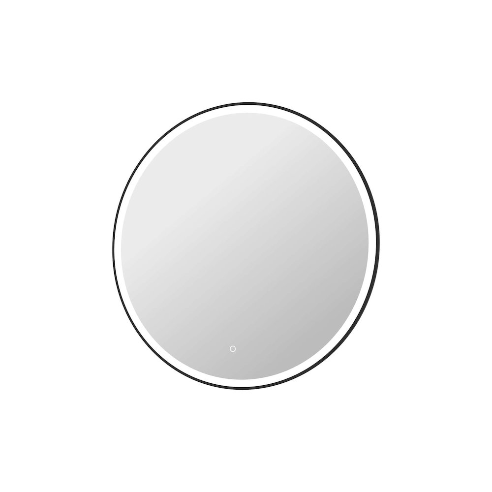 39 Round LED Front and Backlit Wall Mirror in Black. Picture 6