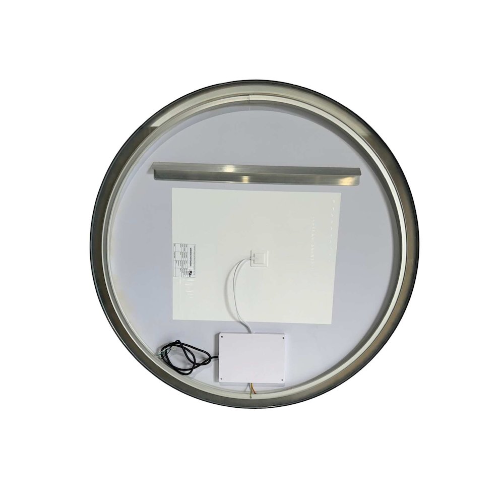 39 Round LED Front and Backlit Wall Mirror in Black. Picture 7
