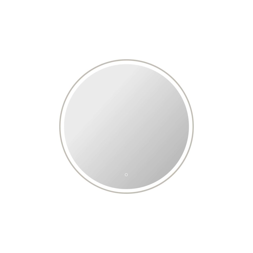 39 Round LED Front and Backlit Wall Mirror in Silver. Picture 1