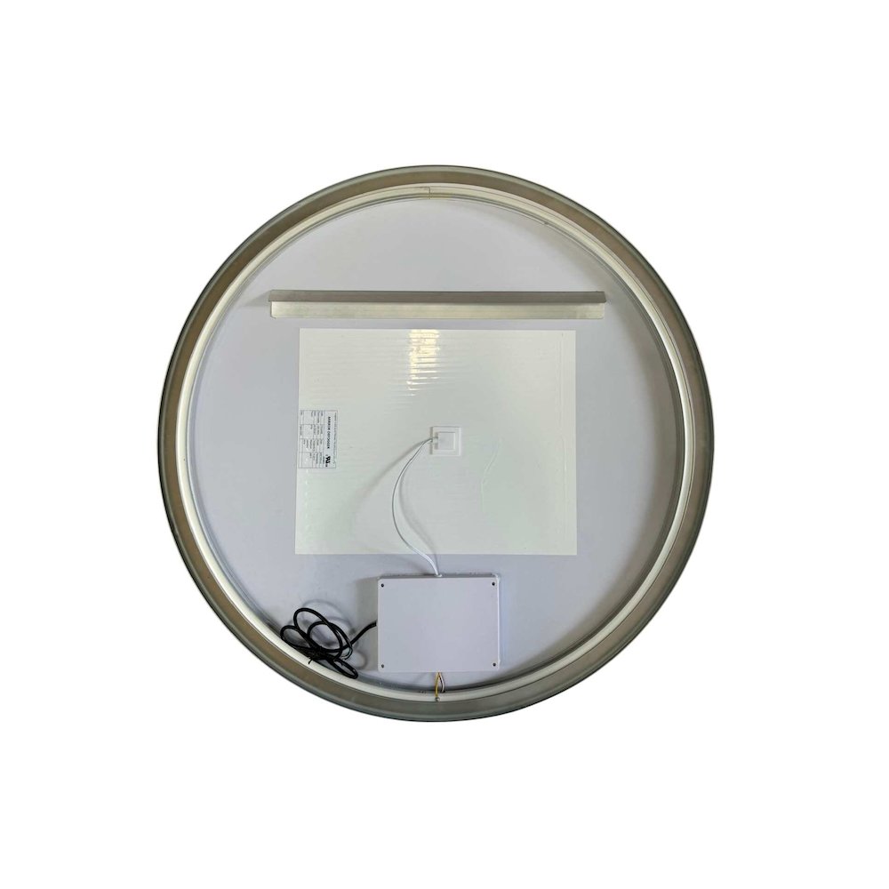 39 Round LED Front and Backlit Wall Mirror in Silver. Picture 7