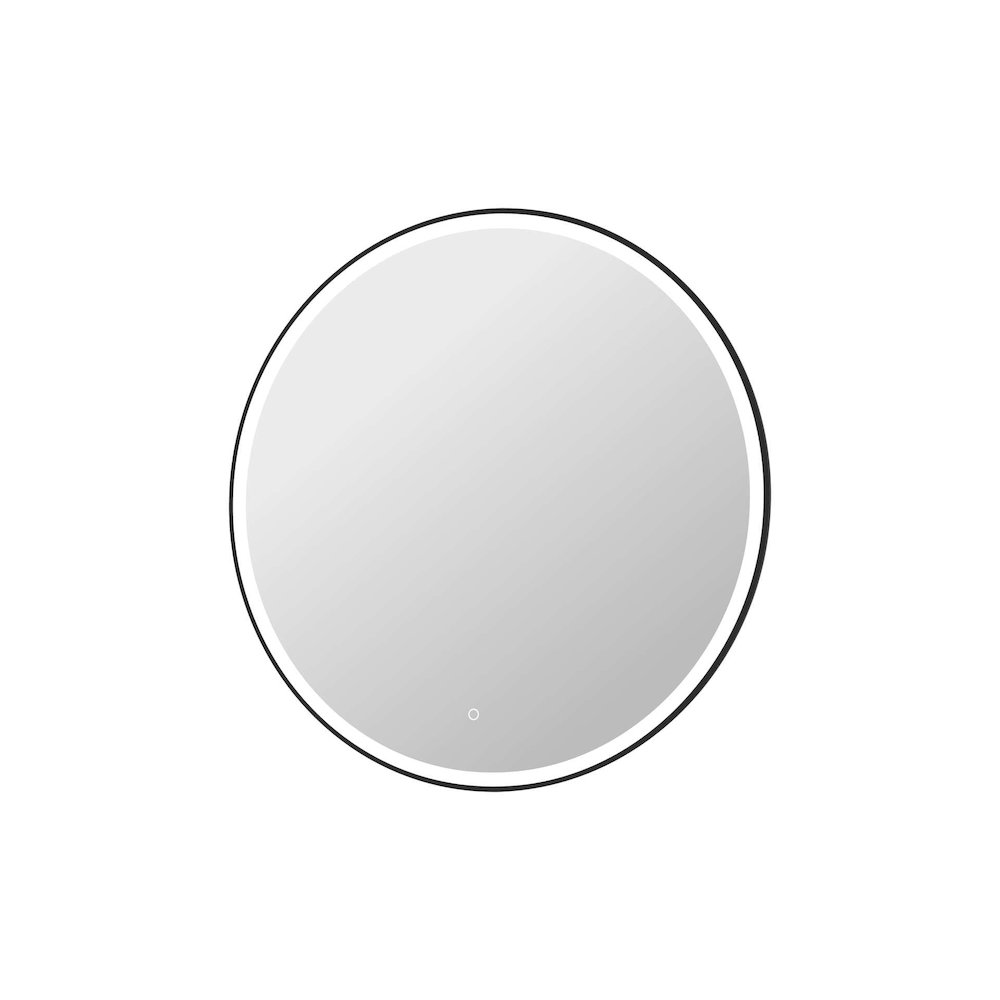 42 Round LED Front and Backlit Wall Mirror in Black. Picture 6
