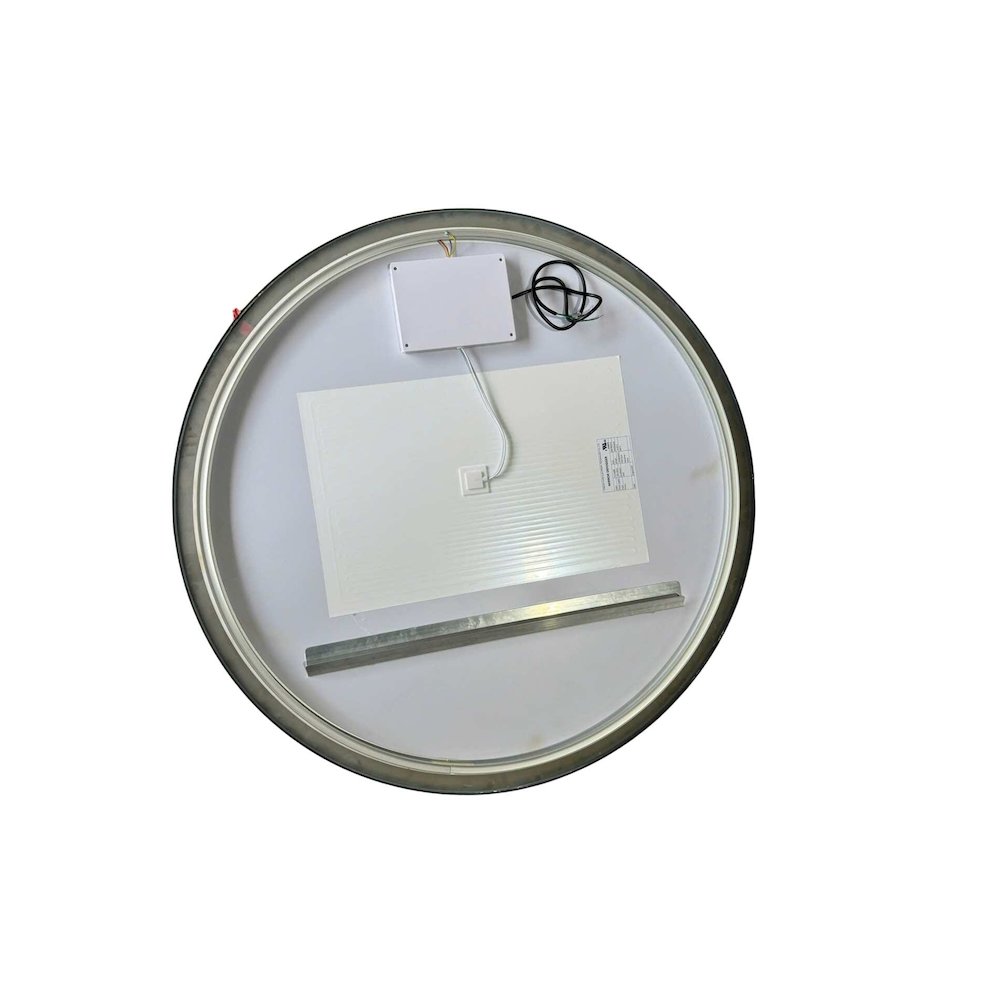 42 Round LED Front and Backlit Wall Mirror in Black. Picture 7