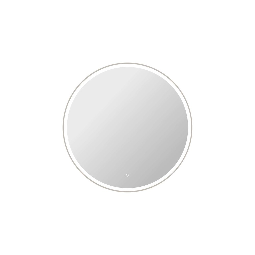 42 Round LED Front and Backlit Wall Mirror in Silver. Picture 1