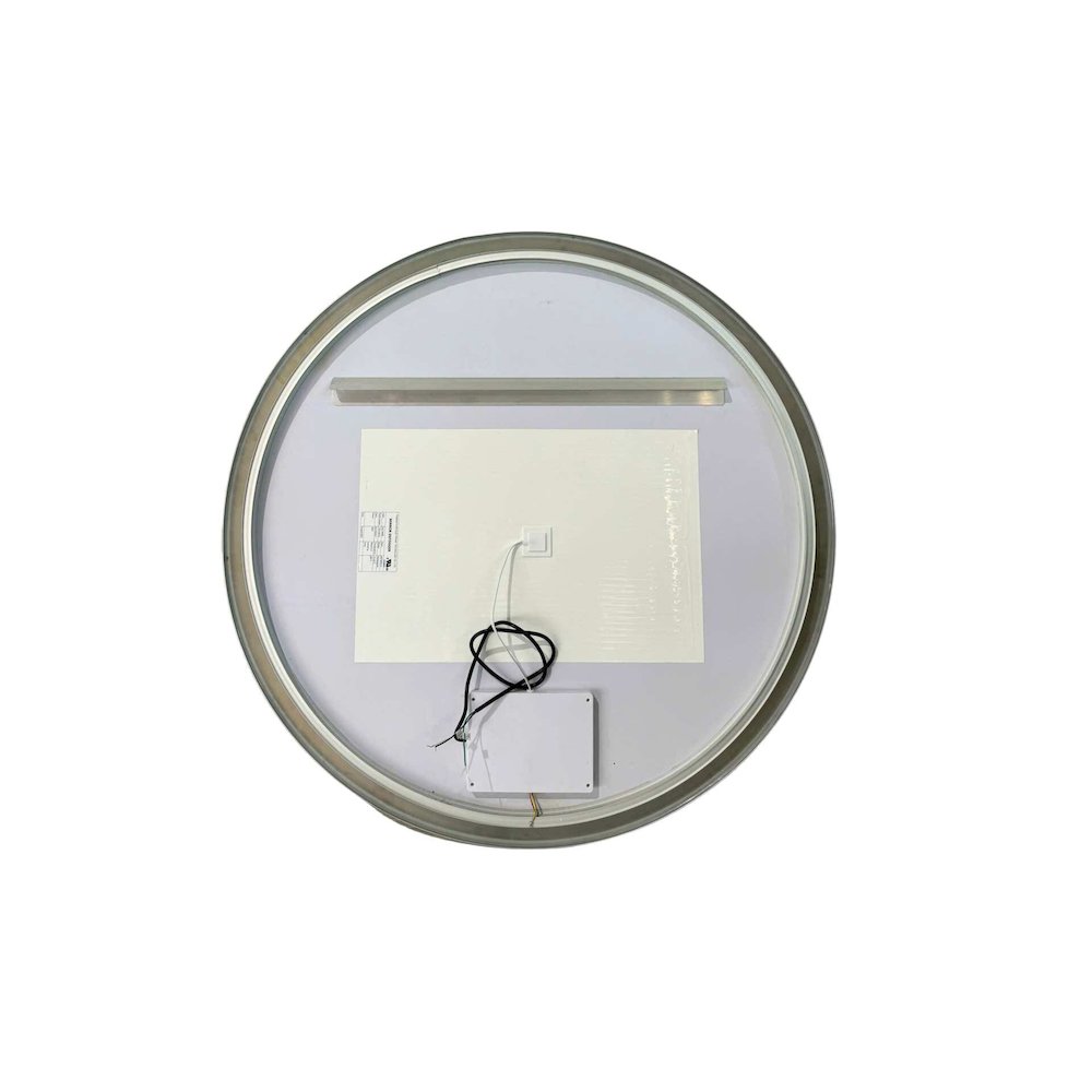42 Round LED Front and Backlit Wall Mirror in Silver. Picture 7