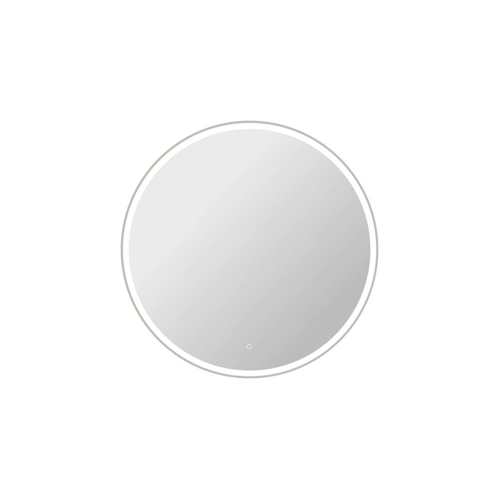45 Round LED Front and Backlit Wall Mirror in Silver. Picture 1