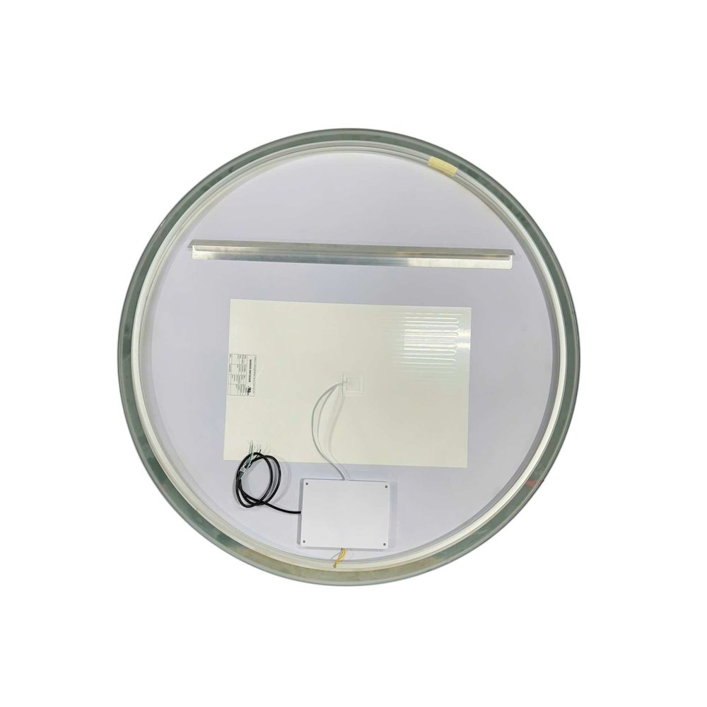 45 Round LED Front and Backlit Wall Mirror in Silver. Picture 7