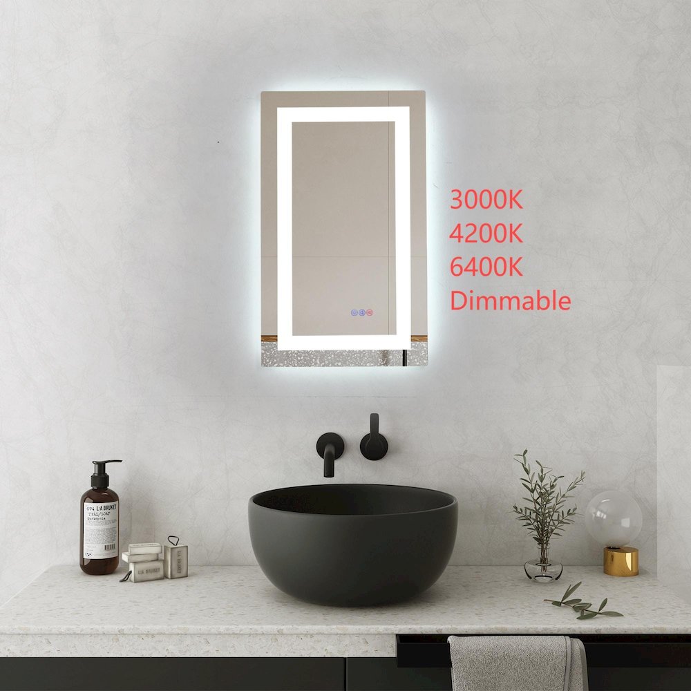 Riven 30X18 Led Mirror, Adjustable Color 3000K/4200K/6400K. Picture 2