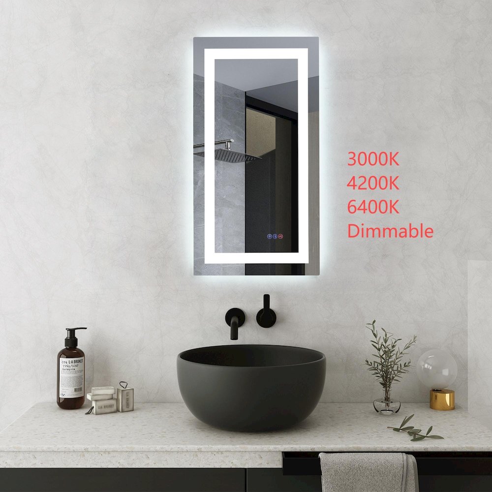 Riven 36X18 Led Mirror, Adjustable Color 3000K/4200K/6400K. Picture 2