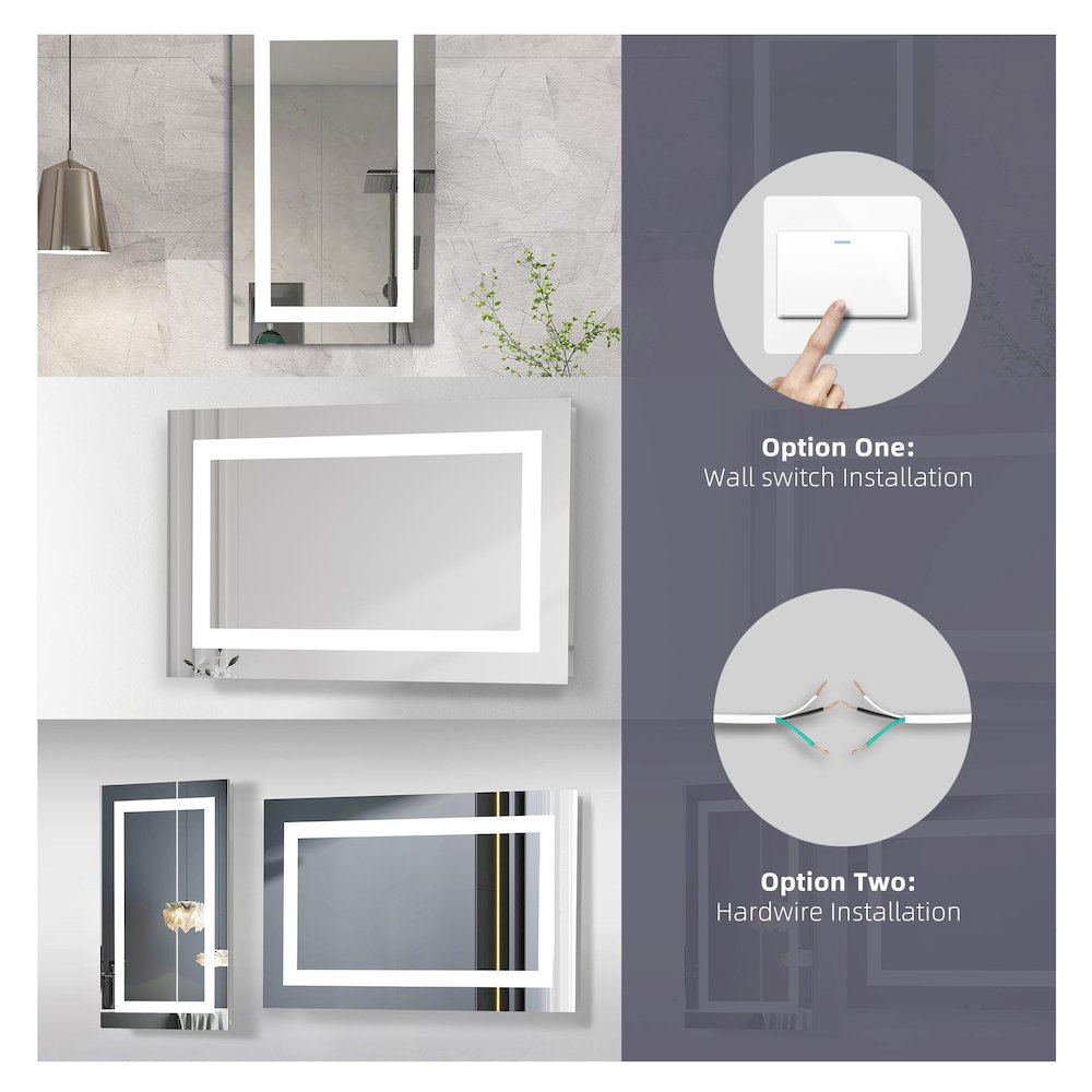 Riven 36X18 Led Mirror, Adjustable Color 3000K/4200K/6400K. Picture 13