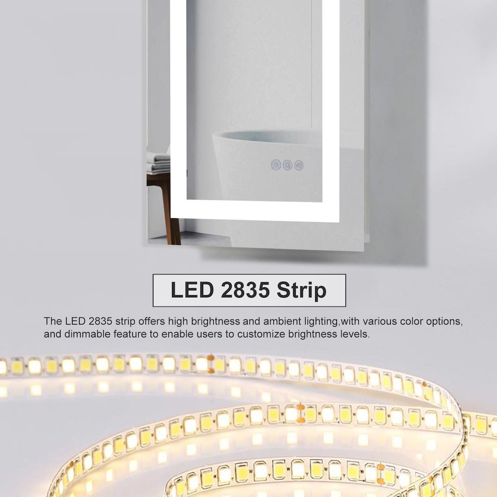 Riven 36X18 Led Mirror, Adjustable Color 3000K/4200K/6400K. Picture 16