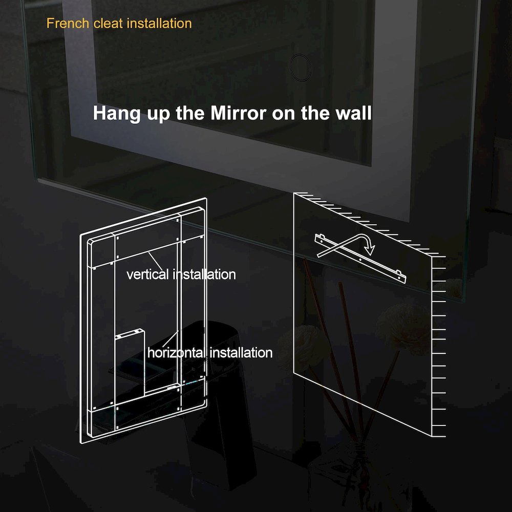 Riven 36X18 Led Mirror, Adjustable Color 3000K/4200K/6400K. Picture 17
