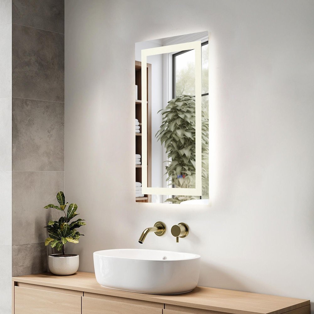 Riven 36X18 Led Mirror, Adjustable Color 3000K/4200K/6400K. Picture 4