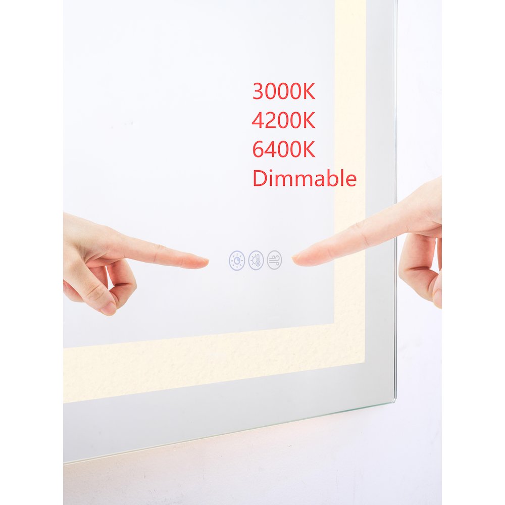 Riven 36X18 Led Mirror, Adjustable Color 3000K/4200K/6400K. Picture 8