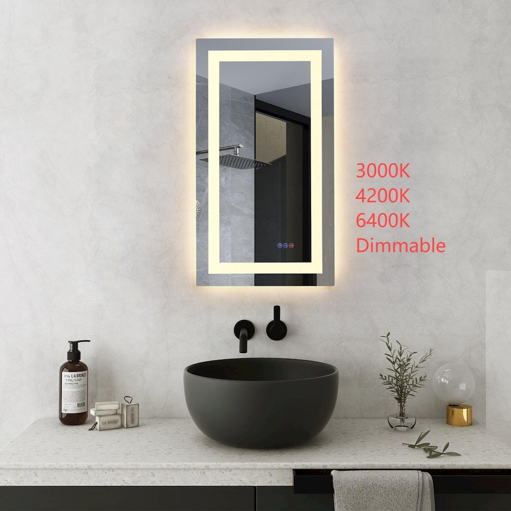Riven 36X20 Led Mirror, Adjustable Color 3000K/4200K/6400K. Picture 2
