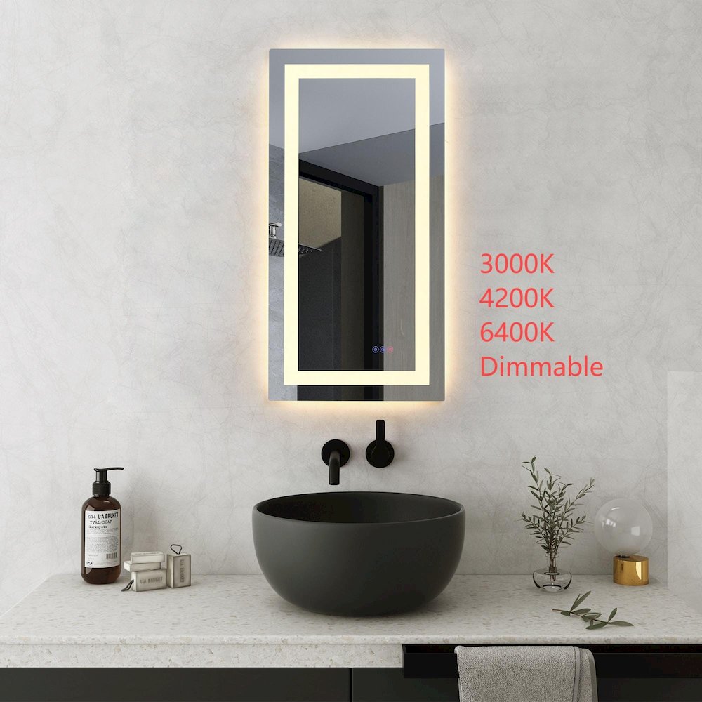Riven 40X20 Led Mirror, Adjustable Color 3000K/4200K/6400K. Picture 2