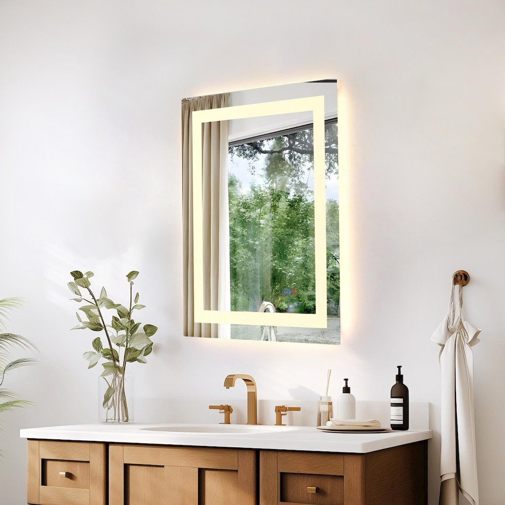 Riven 30X24 Led Mirror, Adjustable Color 3000K/4200K/6400K. Picture 3