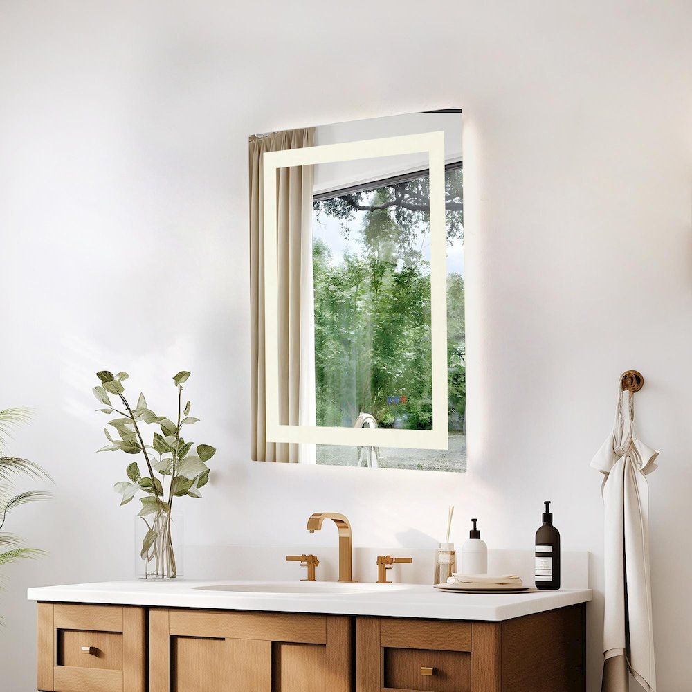 Riven 30X24 Led Mirror, Adjustable Color 3000K/4200K/6400K. Picture 4
