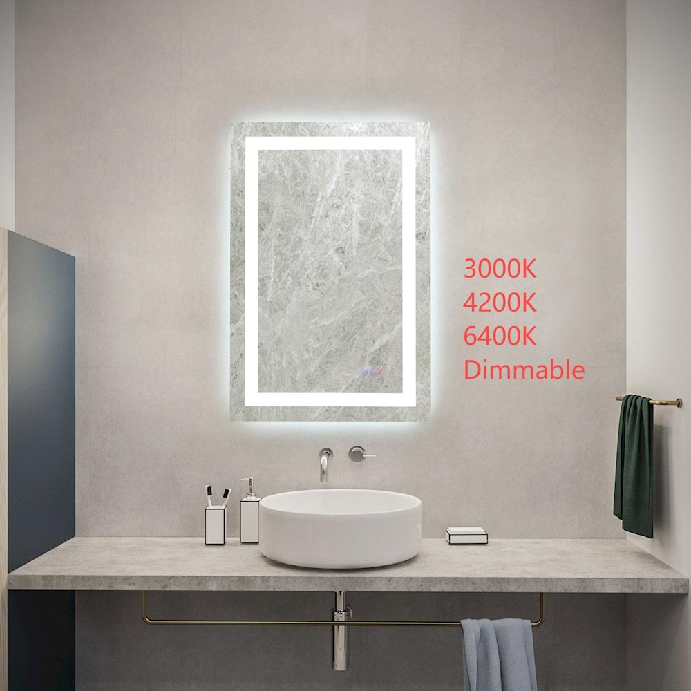 Riven 36X24 Led Mirror, Adjustable Color 3000K/4200K/6400K. Picture 2