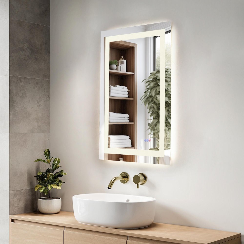 Riven 36X24 Led Mirror, Adjustable Color 3000K/4200K/6400K. Picture 4