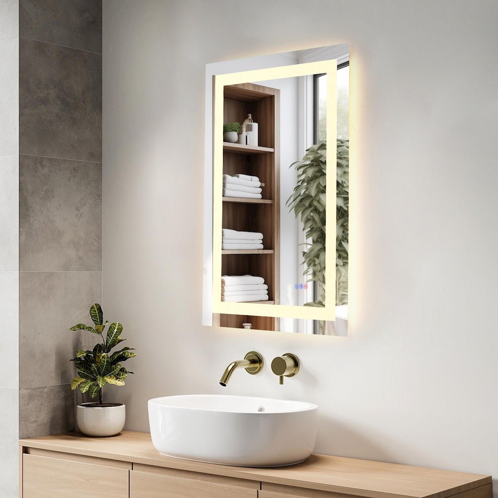 Riven 36X24 Led Mirror, Adjustable Color 3000K/4200K/6400K. Picture 5