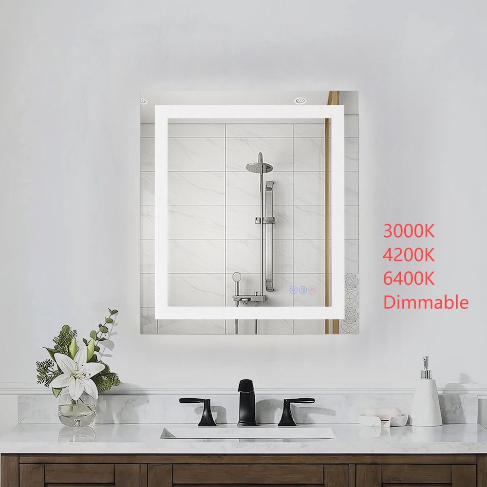 Riven 30X27 Led Mirror, Adjustable Color 3000K/4200K/6400K. Picture 2