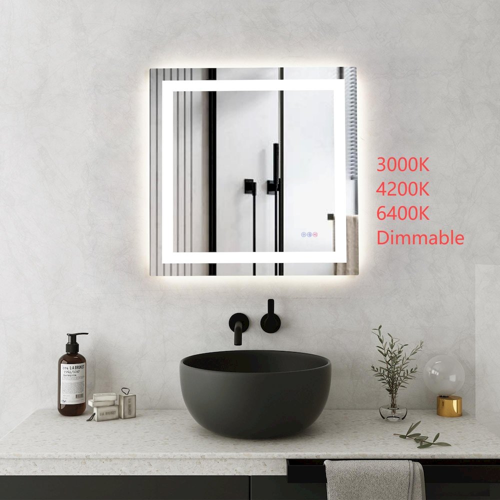 Riven 30X30 Led Mirror, Adjustable Color 3000K/4200K/6400K. Picture 2