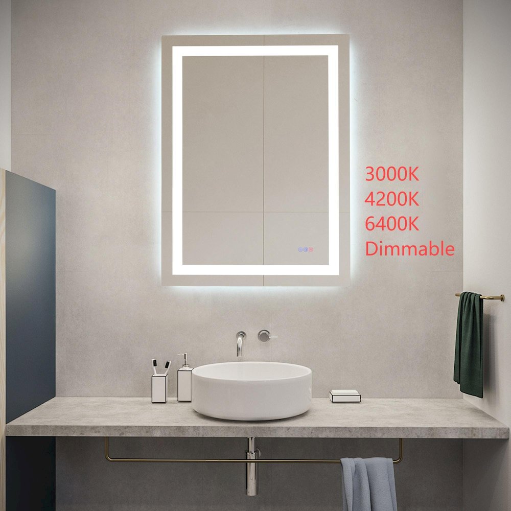 Riven 40X30 Led Mirror, Adjustable Color 3000K/4200K/6400K. Picture 2