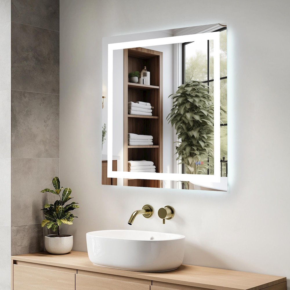 Riven 36X36 Led Mirror, Adjustable Color 3000K/4200K/6400K. Picture 3