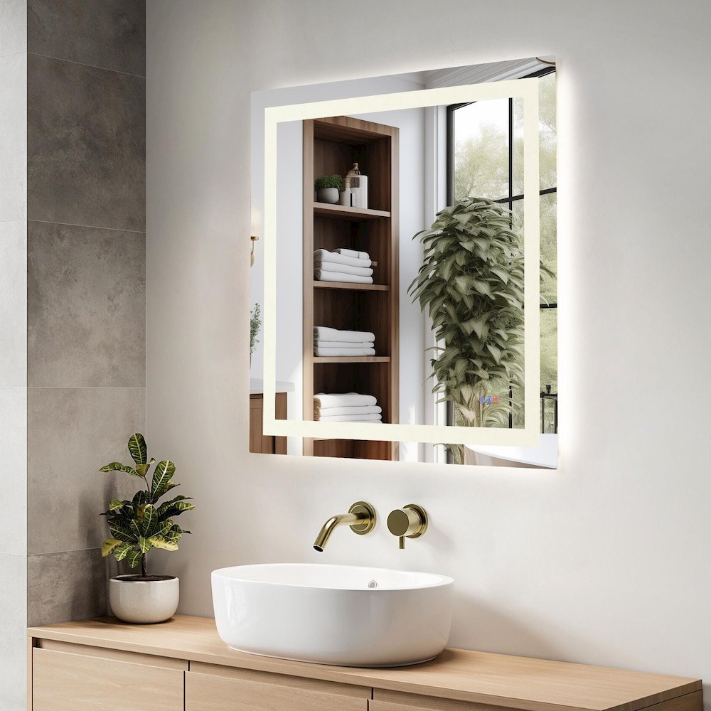Riven 36X36 Led Mirror, Adjustable Color 3000K/4200K/6400K. Picture 4