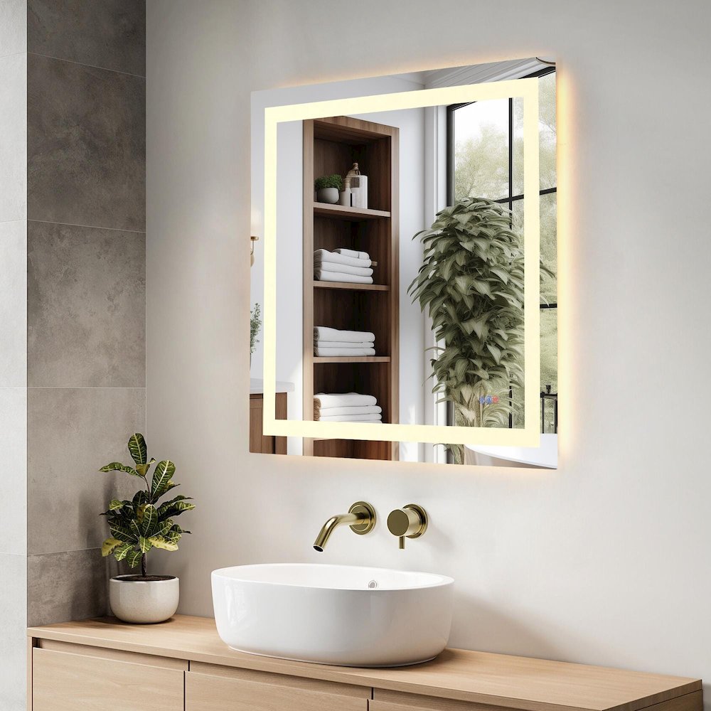 Riven 36X36 Led Mirror, Adjustable Color 3000K/4200K/6400K. Picture 5