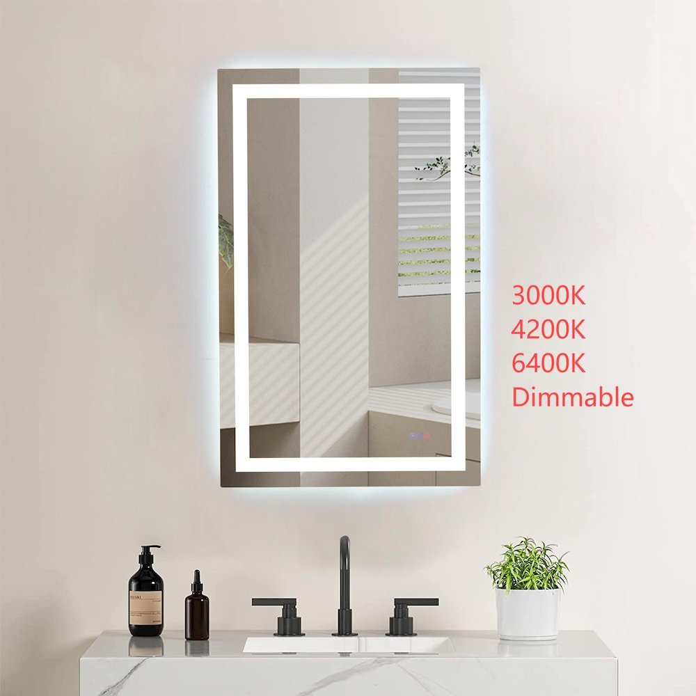 Riven 48X36 Led Mirror, Adjustable Color 3000K/4200K/6400K. Picture 2