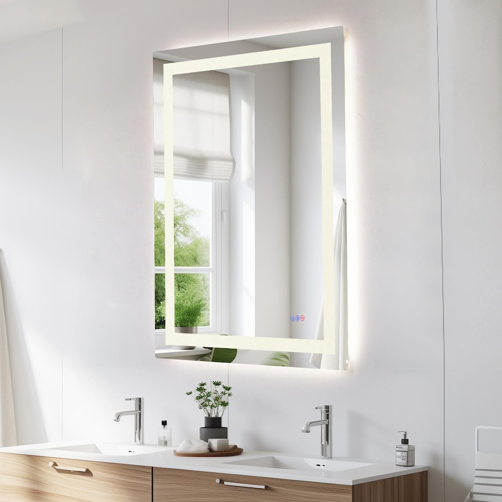 Riven 48X36 Led Mirror, Adjustable Color 3000K/4200K/6400K. Picture 4