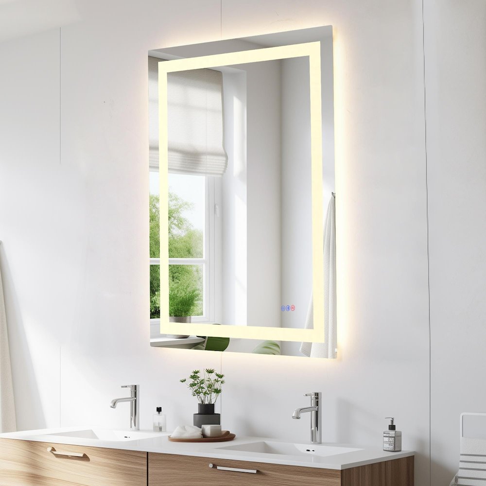 Riven 48X36 Led Mirror, Adjustable Color 3000K/4200K/6400K. Picture 5