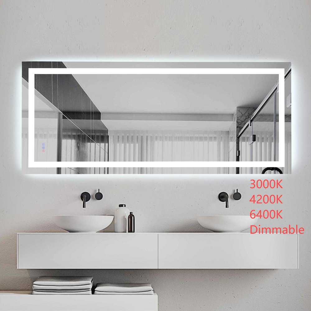 Riven 72X42 Led Mirror, Adjustable Color 3000K/4200K/6400K. Picture 2