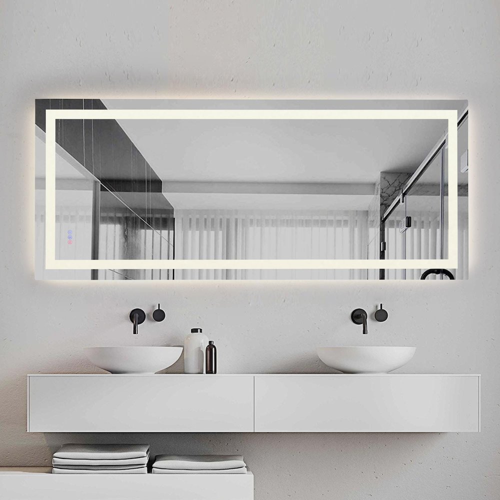 Riven 72X42 Led Mirror, Adjustable Color 3000K/4200K/6400K. Picture 3