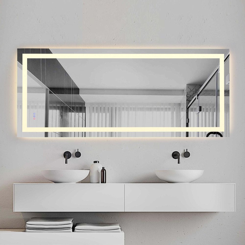 Riven 72X42 Led Mirror, Adjustable Color 3000K/4200K/6400K. Picture 4