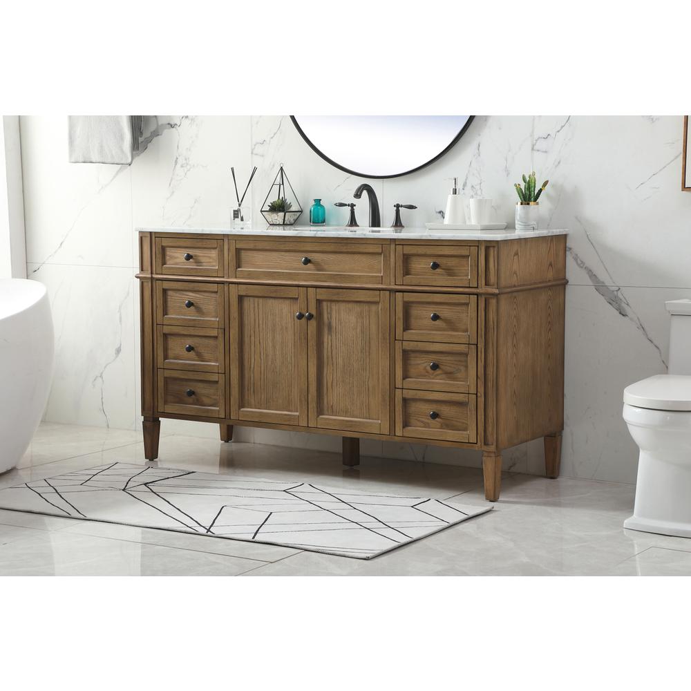 60 inch Single bathroom vanity in driftwood. Picture 2