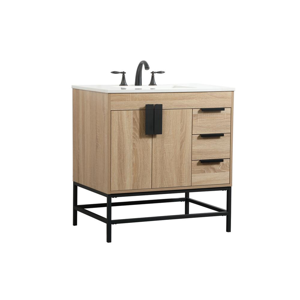 32 inch Single bathroom vanity in mango wood. Picture 7