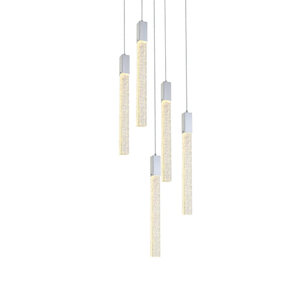 Weston 5 lights pendant in chrome. Picture 2