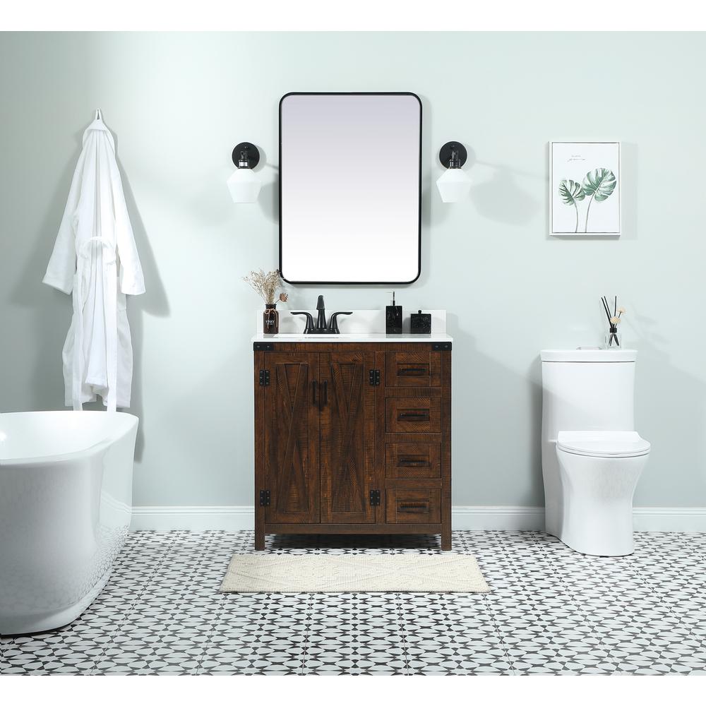 32 inch Single bathroom vanity in expresso with backsplash. Picture 4