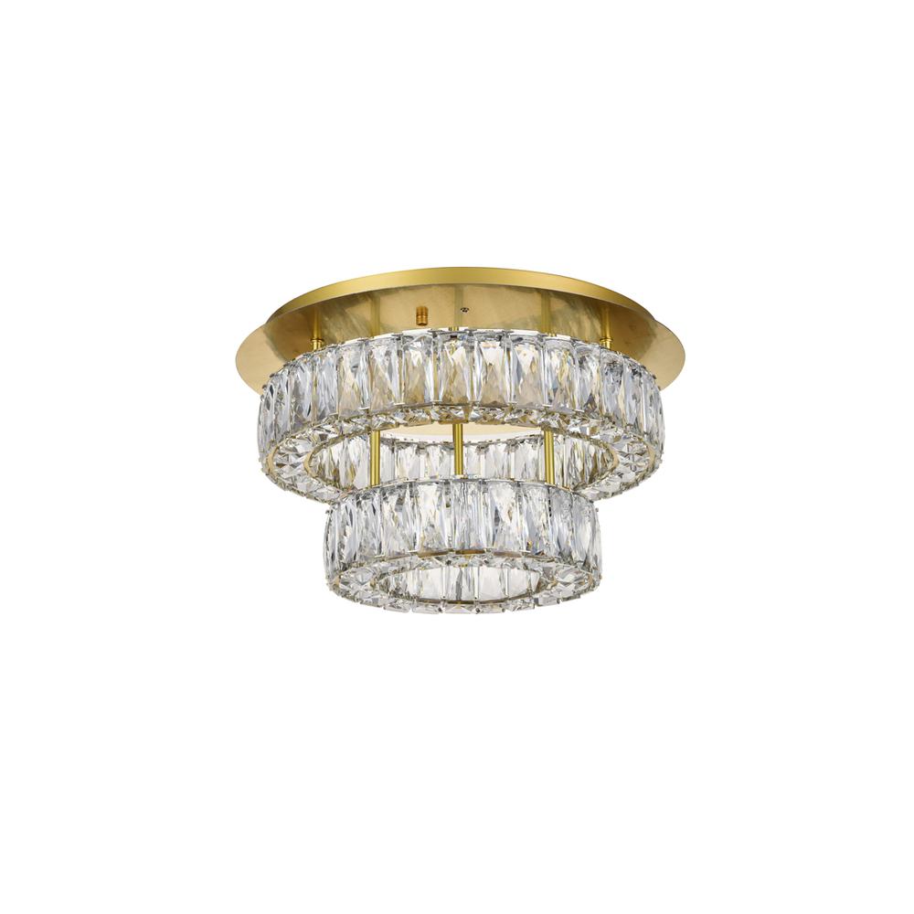 Monroe LED light gold Flush Mount Clear Royal Cut Crystal. Picture 6
