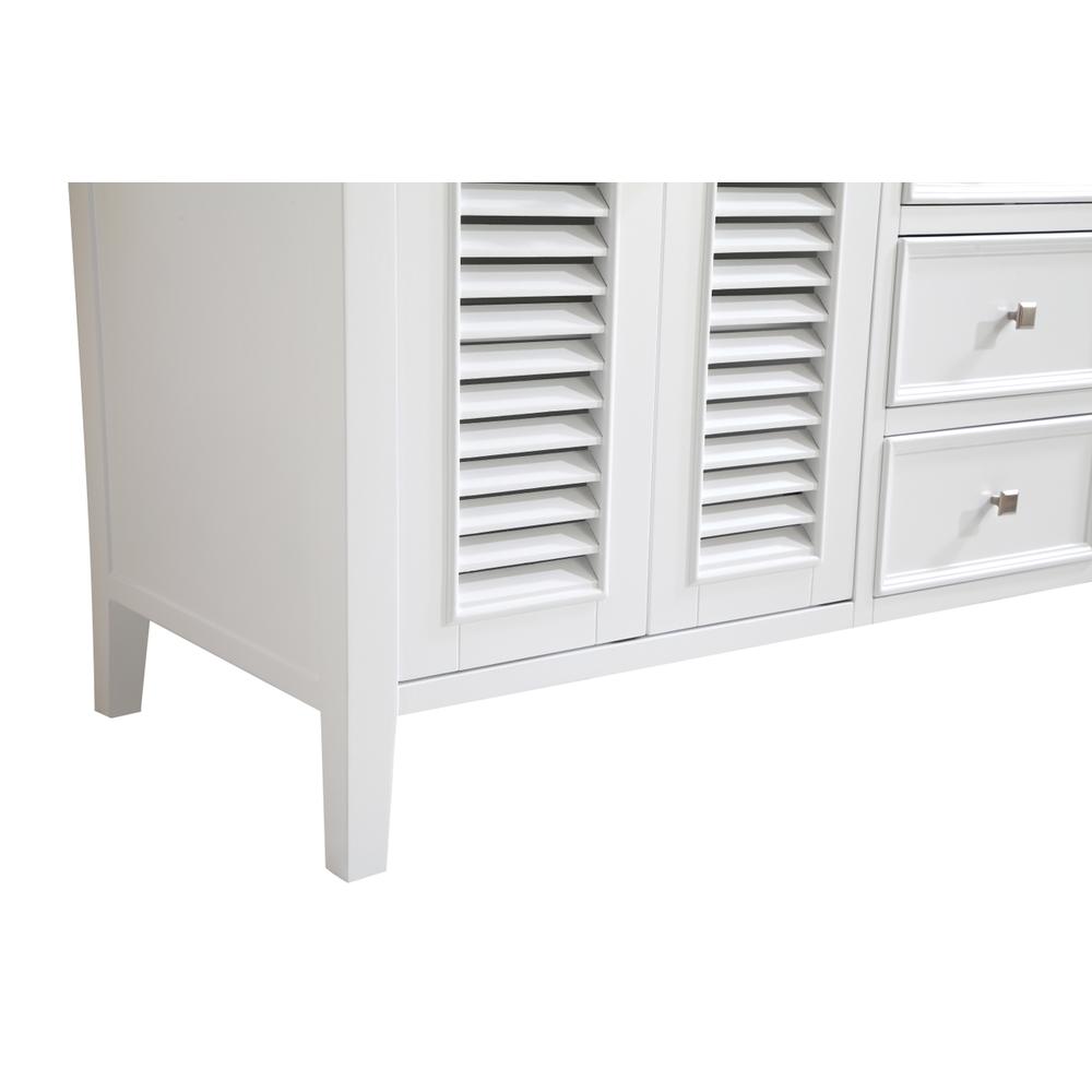 60 inch Double Bathroom vanity in White with ivory white engineered marble. Picture 9