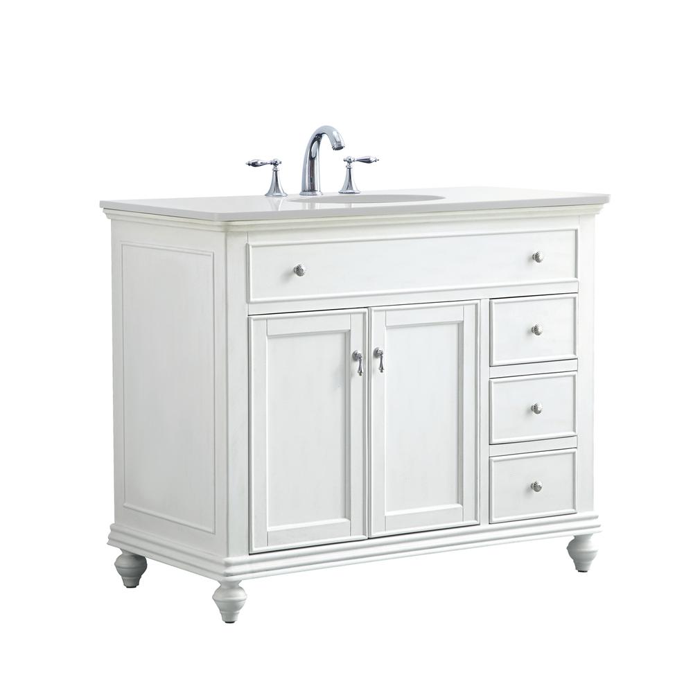 42 inch Single Bathroom vanity in antique white. Picture 10