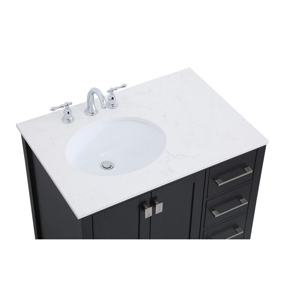 32 inch Single Bathroom Vanity in Black. Picture 9