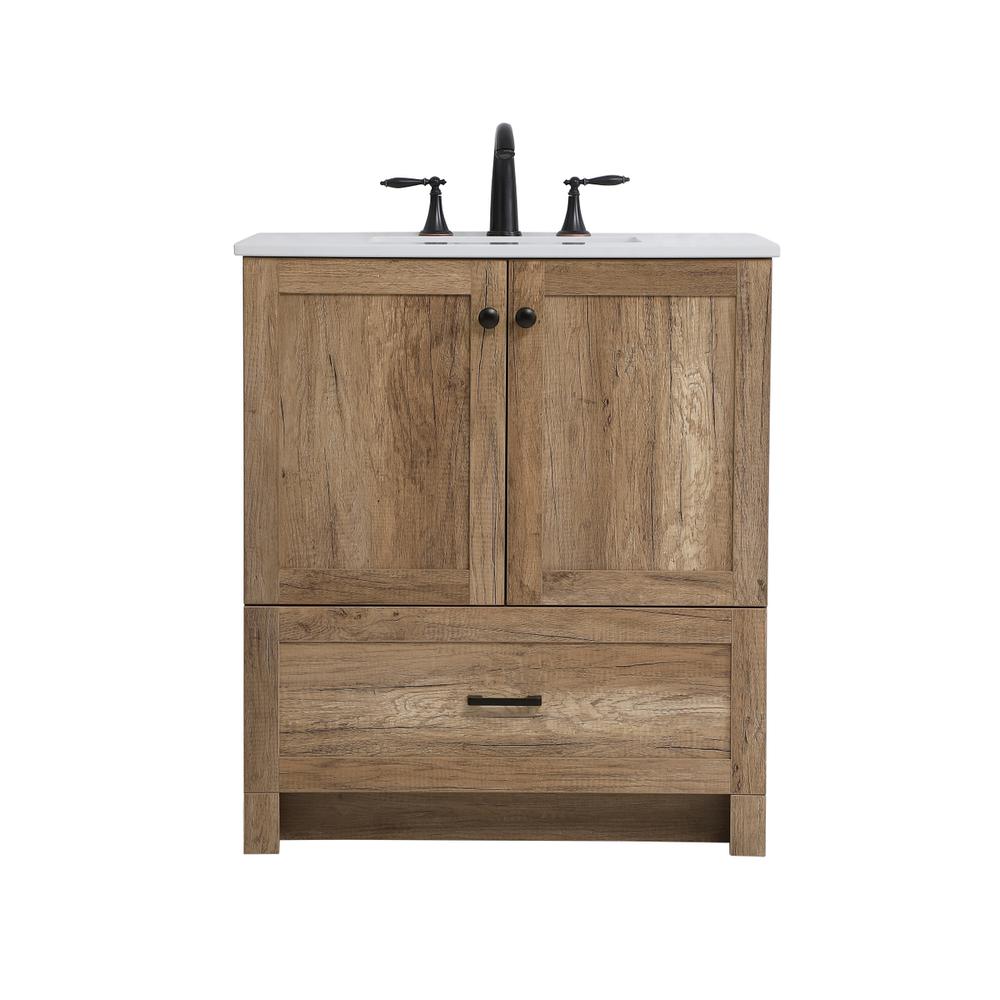 30 inch Single Bathroom Vanity in Natural oak. Picture 1